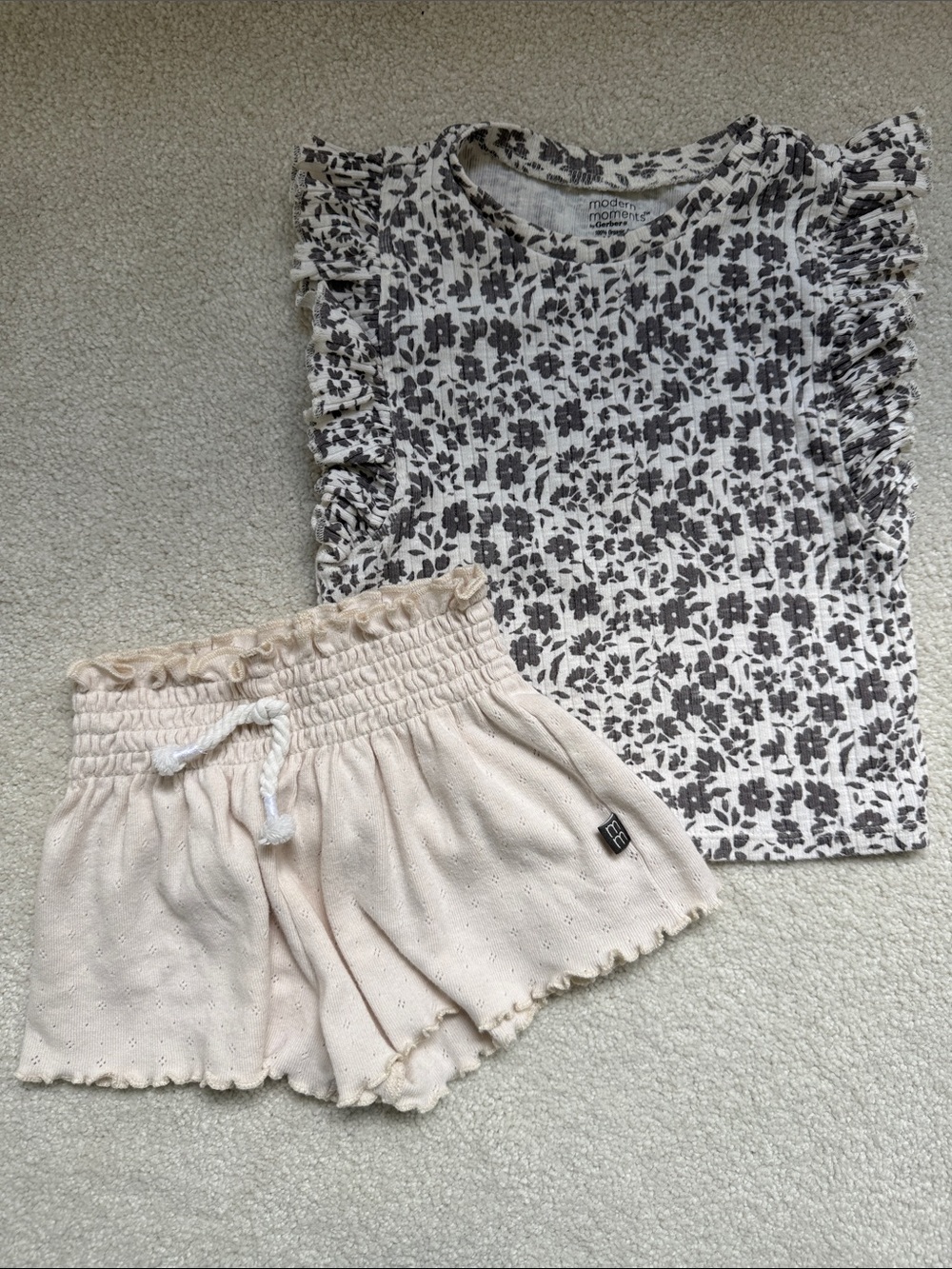Modern Moments Matching Set - Cream Shorts & Floral Top